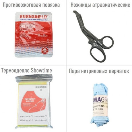Аптечка (Набор тактической медицины) 12 позиций (в пакете)