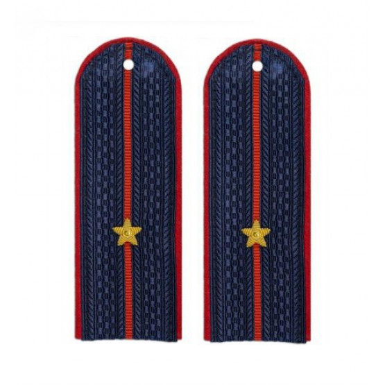 Погоны Полиция вышитые синие мл. лейтенант пластик