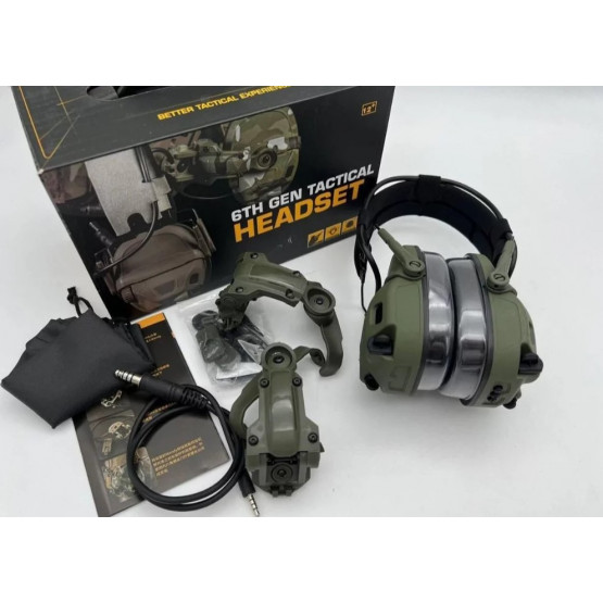 Наушники активные с адаптером 6th gen tactical